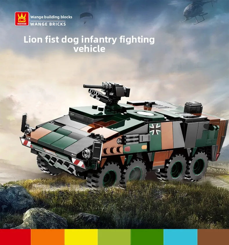 German Boxer APC Building Set Rotating Turret & Missile Launch Air Defense Armored Vehicle Collectible Gift for Military Fans