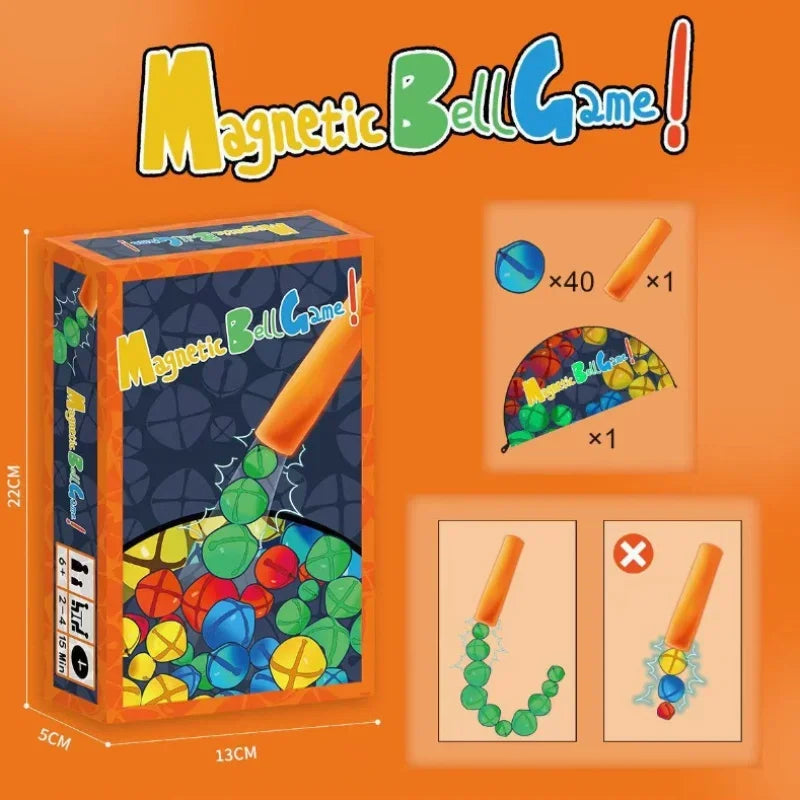 Family Gathering Interactive Game, Magnetic Wand and Colourful Bells, Parent-Child Puzzle Board Game Birthdays and Christmas Gif