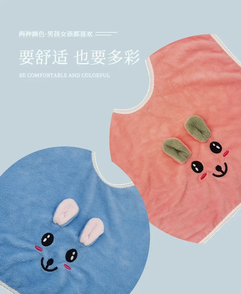 Baby Bibs for Children Washing Face Towel Soft Salive Towel Boys Girls Learning Brushing Teeth Towel for 3-8 Years Kids