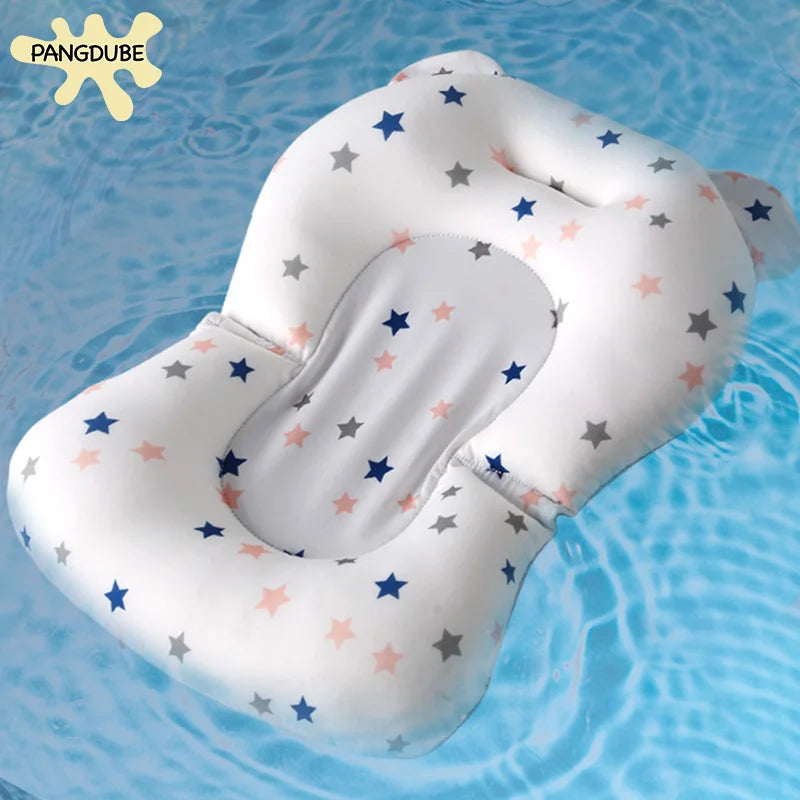 PANGDUBE Baby Bath Seat Newborn Bathtub Cushion Adjustable Support Pad with Non-Slip Mat 0-12 Months Shower Safety Float