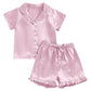 Baby Girl Warm Clothes Toddler Silk Pajamas Baby Kids Girl Satin Summer Feather Pajamas Short Sleeve Toddler Girl Slippers
