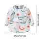 Baby Smock Bib Soft Full Sleeve Adjustable Weaning Smock Full Sleeve Toddler Eating Shirt Bibs for 6-36 Months Kids Girls Boys