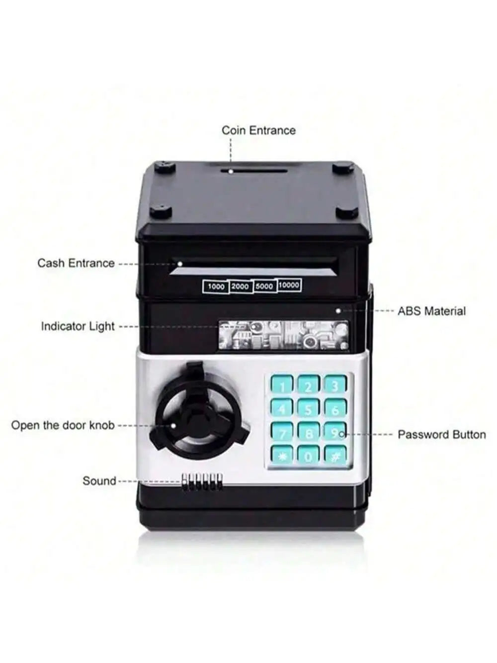 Smart piggy bank, cash and coins can be used as ATM bank electronic coins, bank gifts, creative password unlocking, automatic mo