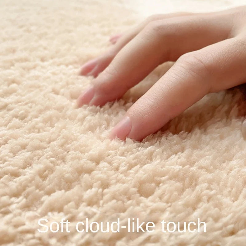 Soft Plush Baby Play Mat for Winter Crawling, Interlocking Foam Tiles Rug for Kids Room and Living Room， 30x30cm