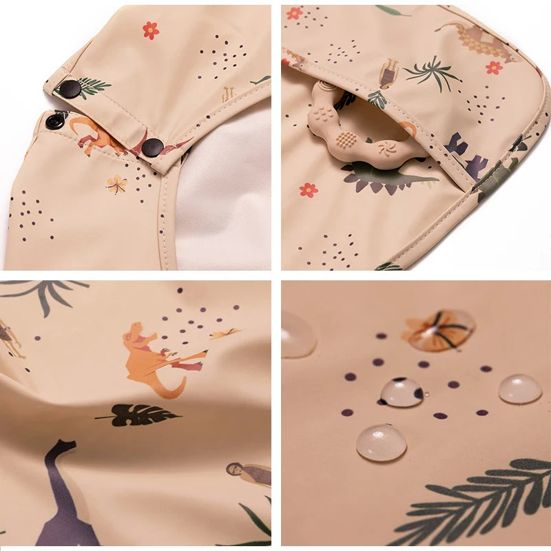 Waterproof Newborn Baby Bibs Children's Painting Smock Bib with Long Sleeves for Boys Girls Easy Clean Feeding Apron Baby Stuff
