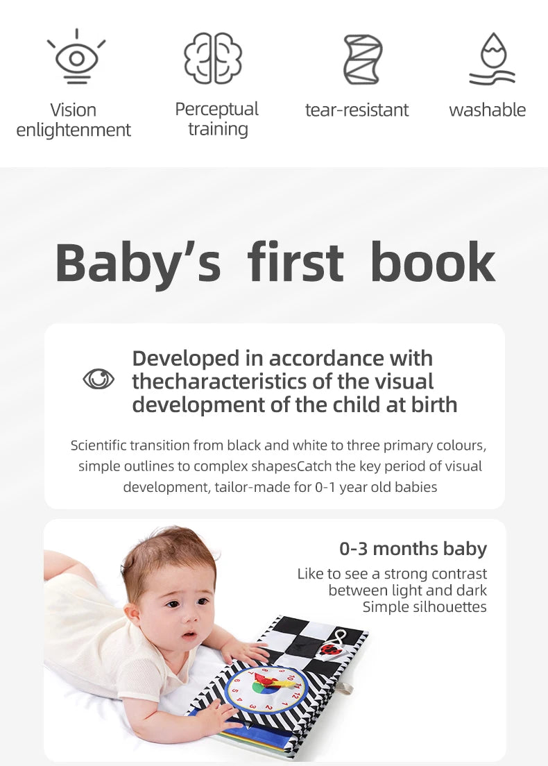 Baby Cloth Book Baby Toy 0-3 Year Old Infant Early Education Toy Shape Cloth Book