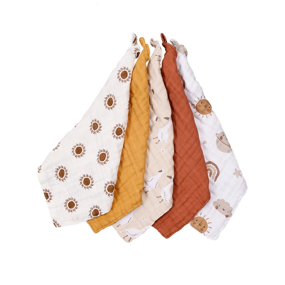 Kangobaby #My Soft Life# New 5pcs Pack Bamboo Cotton Breathable Baby Muslin Towel Newborn Burp Cloth