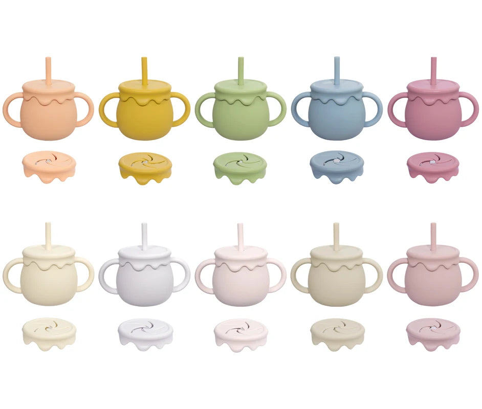 Baby Feeding Cups Portable Drinkware Sippy Cup Solid Food Container Snack Cup Toddlers Learning Cups Newborn supplies