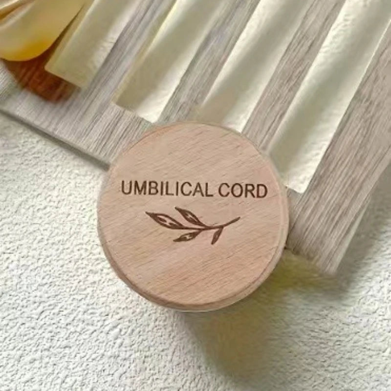 Wooden Baby Umbilical Cord Box Small Sealed Keepsake Organizer Newborn Storage Case Baby Shower Present for Boys Girls