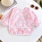 Baby's Soft Bib Kid Cute Cartoon Long Sleeves Adjustable Feeding Cloth For Boys Girls Painting Smock Toddlers Meal Eating Apron