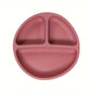 Suction Plates For Babies, Silicone With Lid Divided Design Dinner Plate