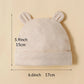 3 Pieces Unisex Baby Hats Apricot 100% Cotton Soft Comfortable Fashionable and Minimalist 0-12 Month