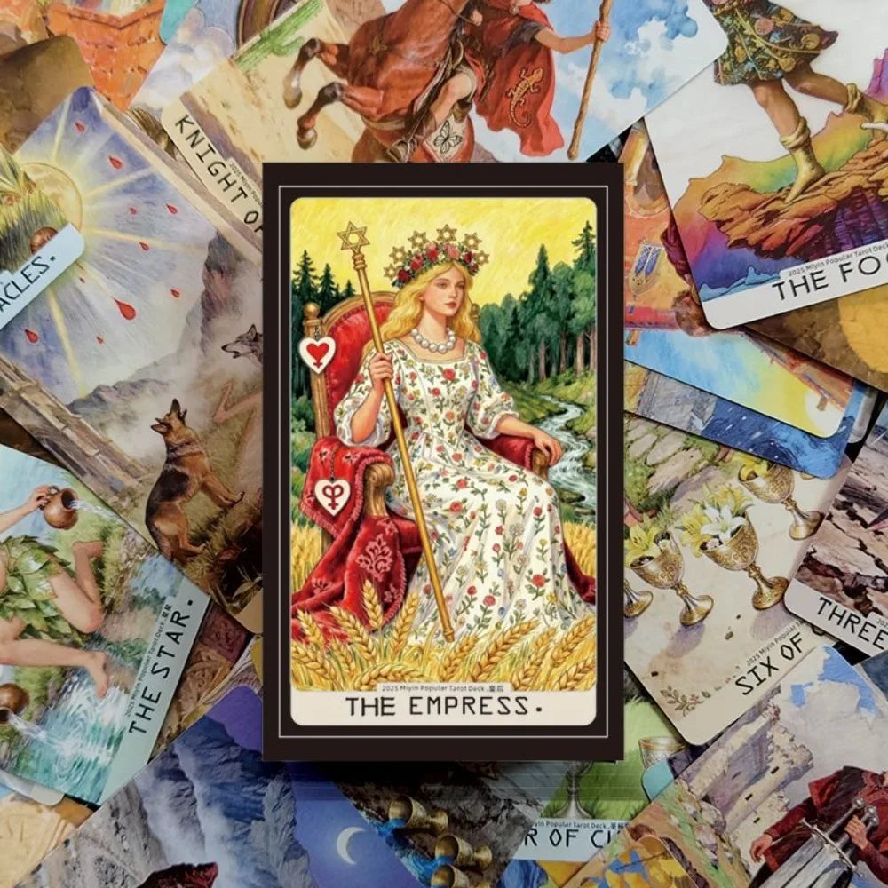 Tarot: Exquisite Painterly Illustration Deck - 10.3*6cm 78 Pcs Art Divination Cards - Tarot Gift Set for Witches