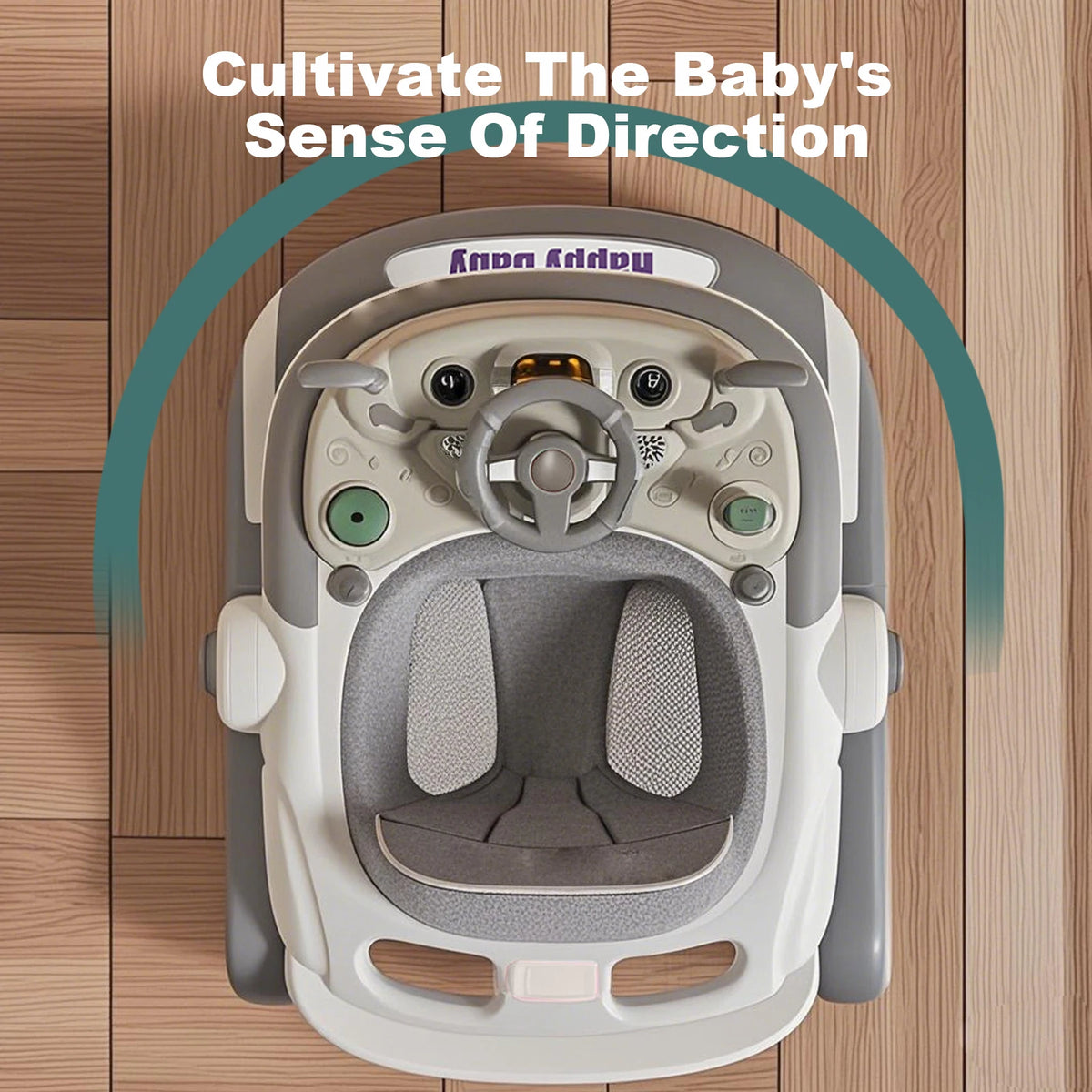 4 in 1 Baby Walker Toddler Baby Push Walker with Sunshade, Removable Feeding Tray and Music Tray Foldable Walker