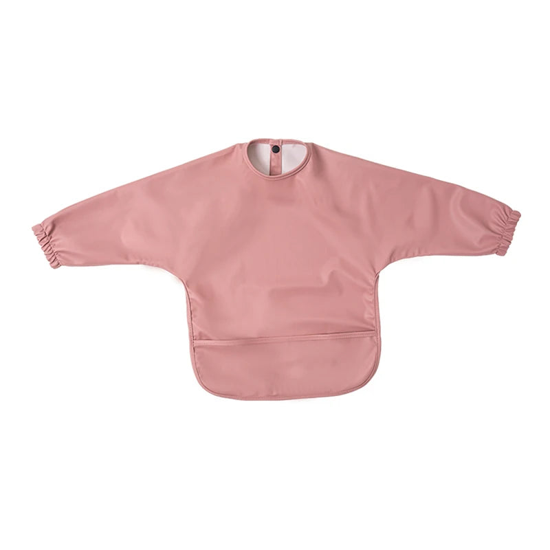Waterproof Newborn Baby Bibs Children's Painting Smock Bib with Long Sleeves for Boys Girls Easy Clean Feeding Apron Baby Stuff
