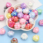 10Pcs Colorful Random Mixed Acrylic Beads Dog Paw Shaped Food Grade Teether Bead For DIY Pacifier Chain Clips Dummy Holder