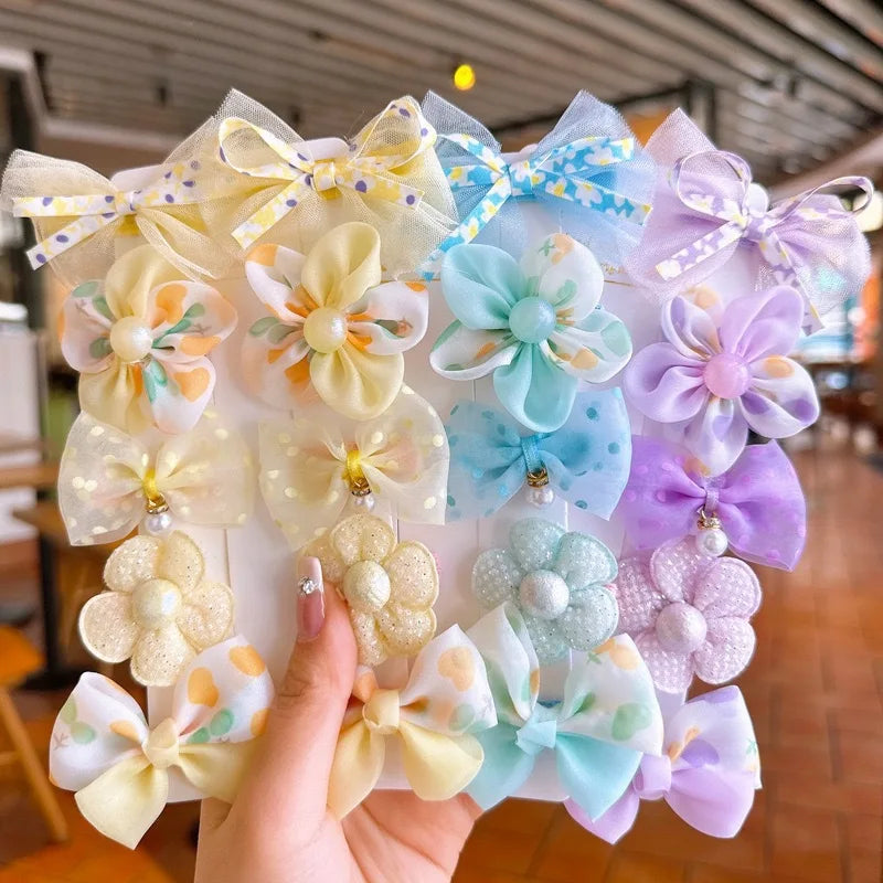 Children's Bow Hair Clips, Cute Baby Small Hair Clips, Girl's Non-damaging Hair Accessories, Princess Flower Hair Accessories