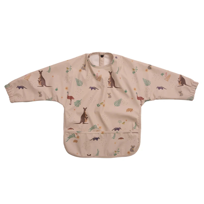 Waterproof Newborn Baby Bibs Children's Painting Smock Bib with Long Sleeves for Boys Girls Easy Clean Feeding Apron Baby Stuff