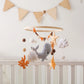 Blue Whale Baby Crib Mobile Newborn First Toy Non Woven Fabric Bamboo Ring Shape Cognition Auditory Development Nursery Decor