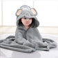 Baby Bath Towel Children's Bathrobe Newborn Baby Cartoon Blanket Super Soft Absorbent Hooded Hug Quilt80x80cm