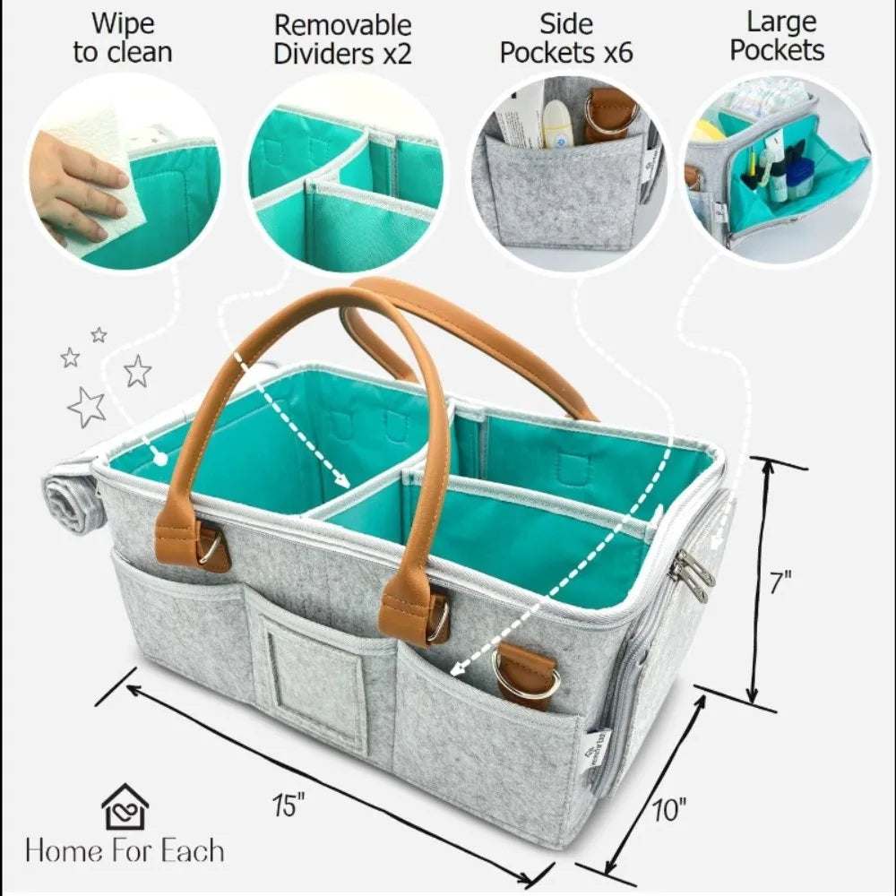 New Felt Baby Diaper Storage Bag Portable Large Pocket Mommy Bag Large Capacity Nursery Organizer Infant Care