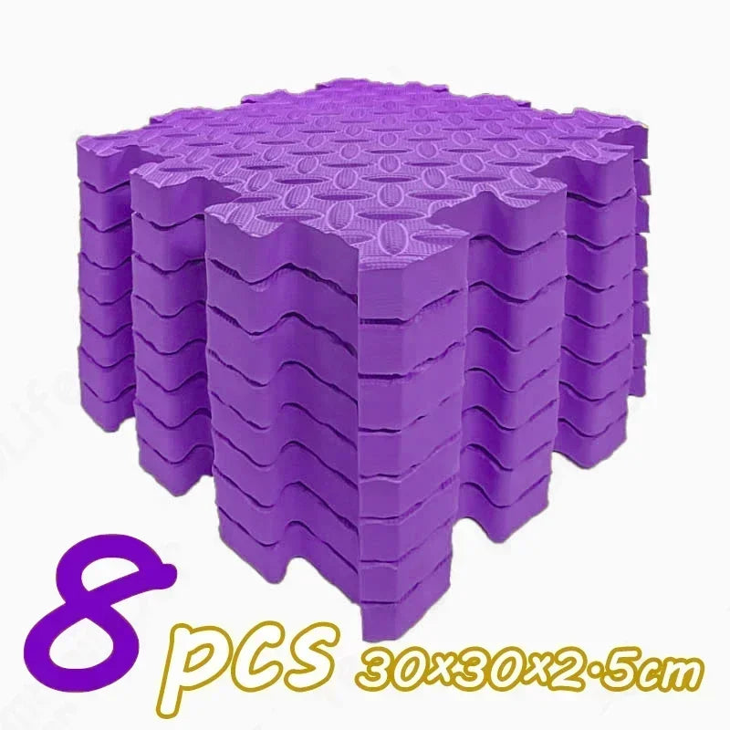 8Pcs/2.5cm Thick Nonslip Baby Crawling Play Mat Soundproof Puzzle Gym Mat for Children's Room and Eco-Friendly Puzzle Mat