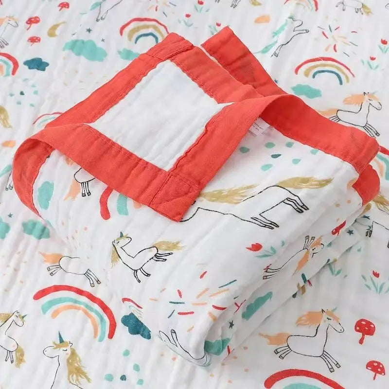 Baby bath towel newborn super soft cotton gauze 6-layer cotton class A large-size baby and children's bath wrap