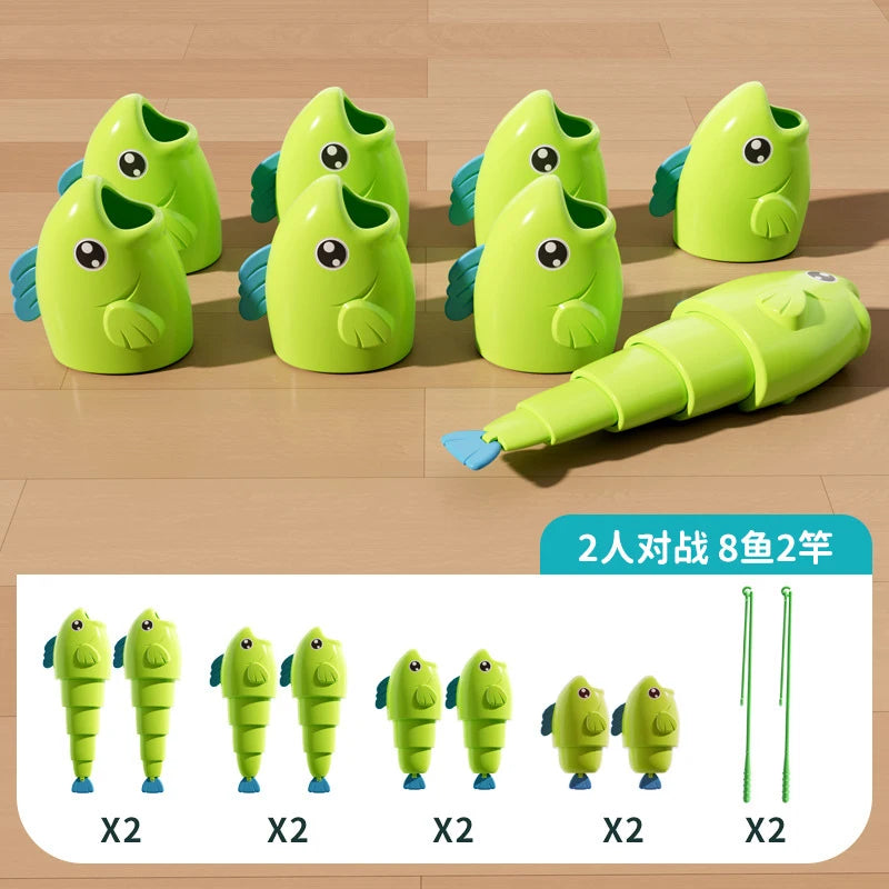 Fishing Battle Board Game Fish Body Stretchable Long Short Competition Kid Fishing Master Toy Family Interaction Educational Toy