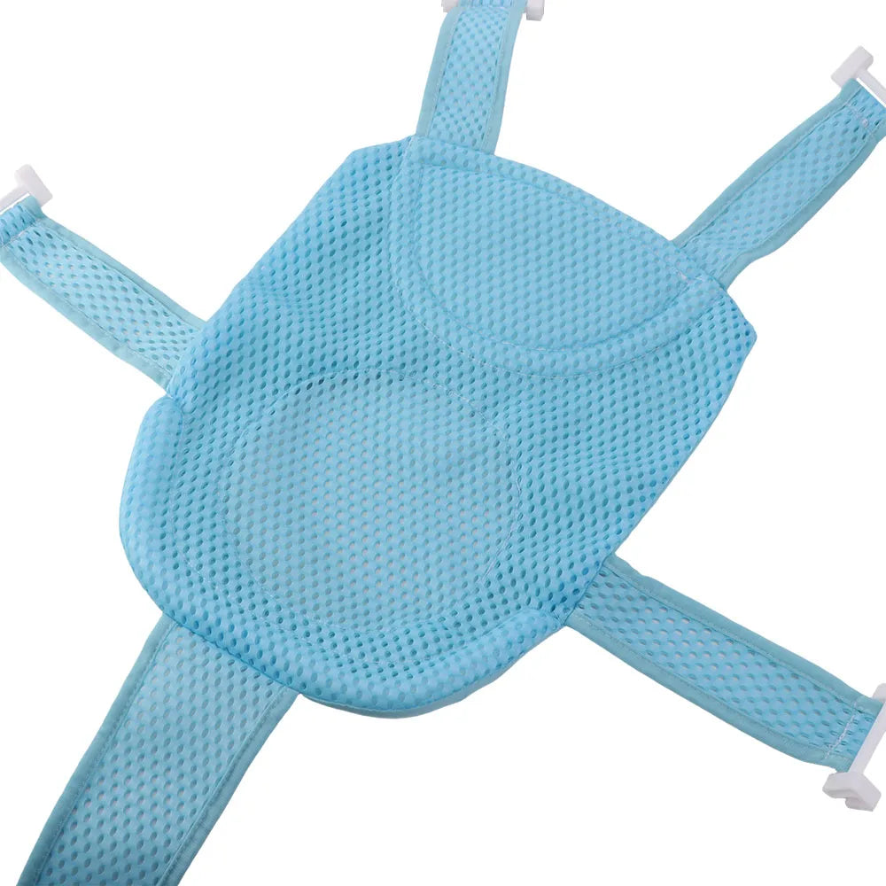 Comfortable Adjustable Baby Bathing Net Anti-slip Infant Bathtub Support Net Cross-shaped Newborn Shower Pillow Mat Baby Care