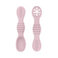 Baby Spoon Fork Set Food Grade Silicone Sticky Spoon Children Cutlery Training Spoon Feeding Tableware Soft Kitchen Accessories