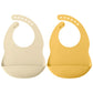 2PCS Toddler Silicone Breastplate Baby Bib Waterproof Solid Color Infant Bibs Newborn Feeding Burp Cloth Drooling Scarf