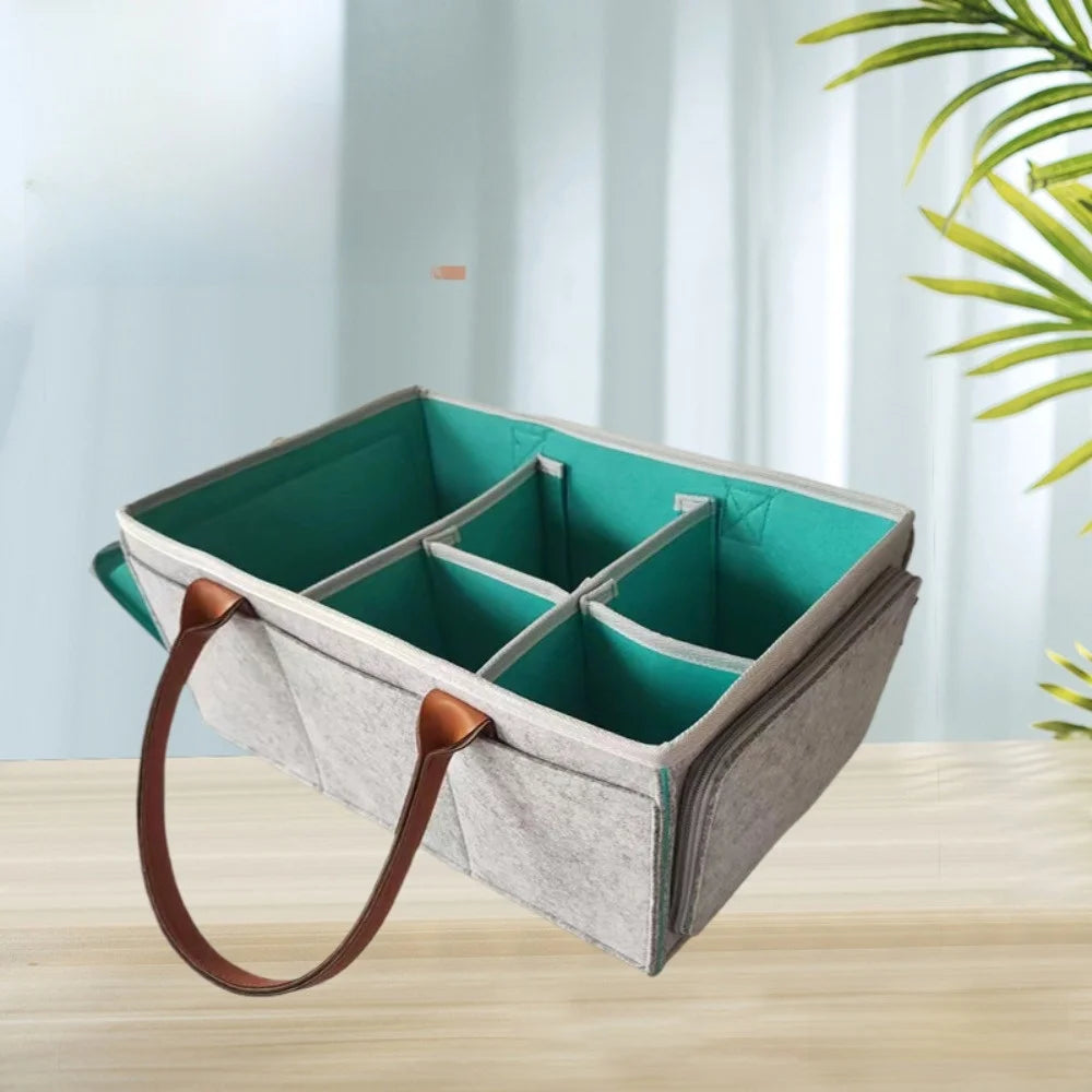 New Felt Baby Diaper Storage Bag Portable Large Pocket Mommy Bag Large Capacity Nursery Organizer Infant Care