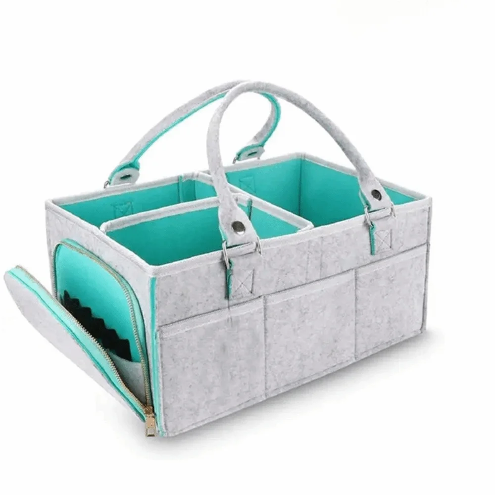 New Felt Baby Diaper Storage Bag Portable Large Pocket Mommy Bag Large Capacity Nursery Organizer Infant Care