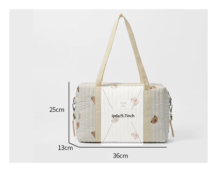 New Newborn Baby Care Diaper Bag Mommy Maternity Shoulder Bag Embroidery Quilted Stroller Diaper Storage Organizer Large Handbag