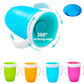 360 Degrees Can Be Rotated Baby Learning Drinking Cup with Double Handle Flip Lid Leakproof Silicone Infants Water Cups Bottle