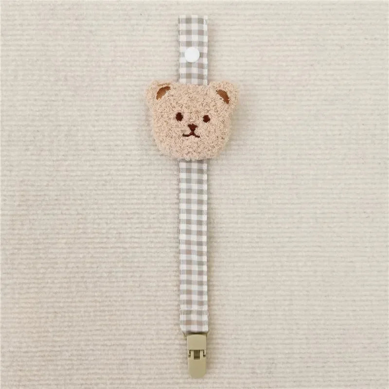 Cute Bear Baby Pacifier Clip Chain Dummy Holder Soother Pacifier Clips Strap Nipple Holder Infant Feeding Babies Accessories