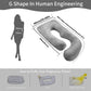 Detachable Maternity Pillow - G-Shaped Crystal Velvet Lumbar Support Cushion for Pregnant Side-Lying