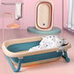 Foldable Baby Bath Tub with Bath Mat Newborn Support Seat Cushion Adjustable Bathtub Shower Mat Baby Bath Tub
