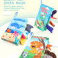 Baby 8 Page Tail Cloth Book Cartoon Animals Touch And Feel Infant Soft Books Development Interactive Early Education Toys