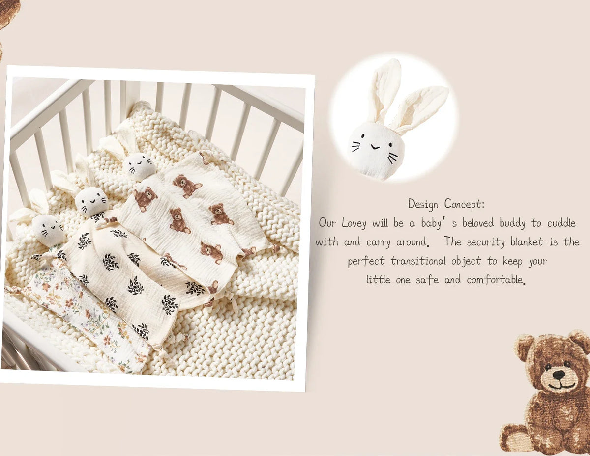 Baby Soothing Towel: Soft Rabbit Doll,Cotton Teether,Infant Comfort,Sleeping,Nursing, Cuddling Blanket Toys for Appeasing Babies