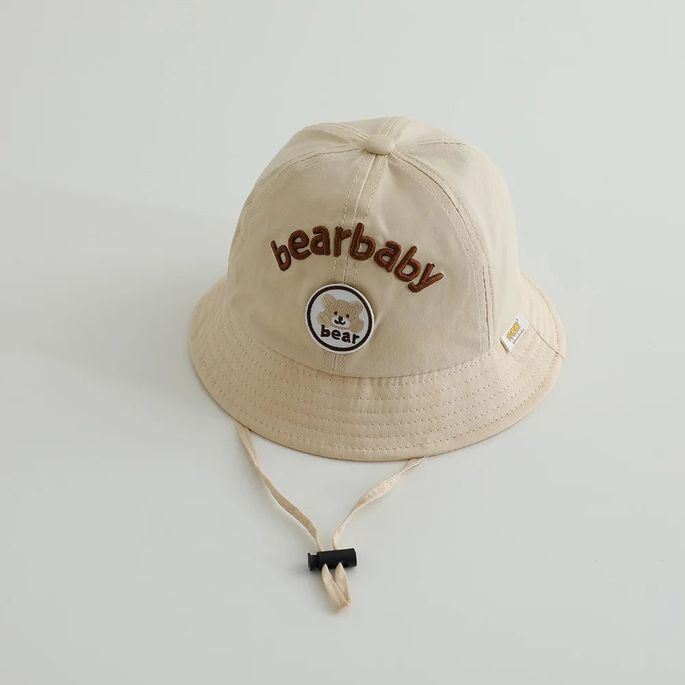 Cute Bear Baby Bucket Hats Korean Boy Girl Summer Uv Protection Fisherman Caps Kids Outdoor Sunshade Panama Basin Caps