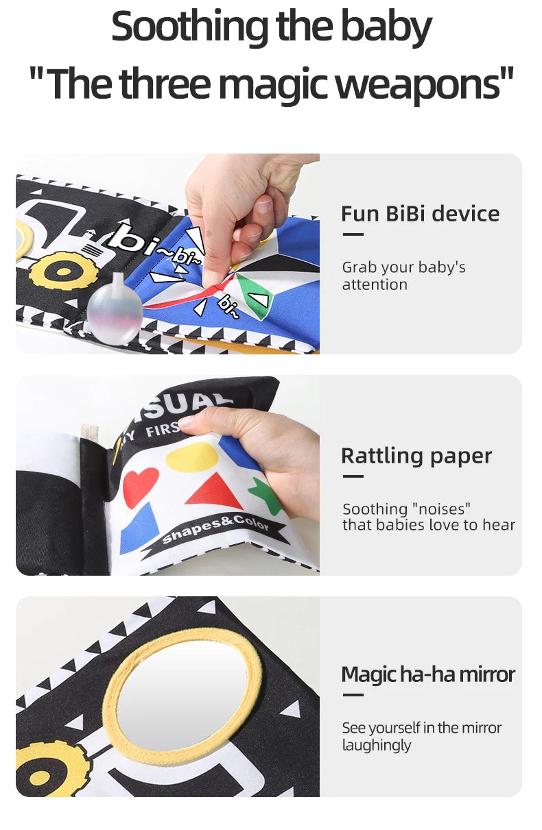 Baby Cloth Book Baby Toy 0-3 Year Old Infant Early Education Toy Shape Cloth Book