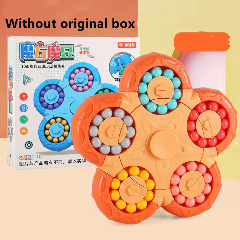 New Ten-sided Rotation Finger Magic Beans Spin Bead Puzzles Game Gyro Antistress Learning Educational Magic Disk For Children