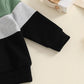 2024-05-27 Lioraitiin Toddler Boy Pants Set Long Sleeve Round Neck Sweatshirt Drawstring Long Pants Contrast Color Outfits