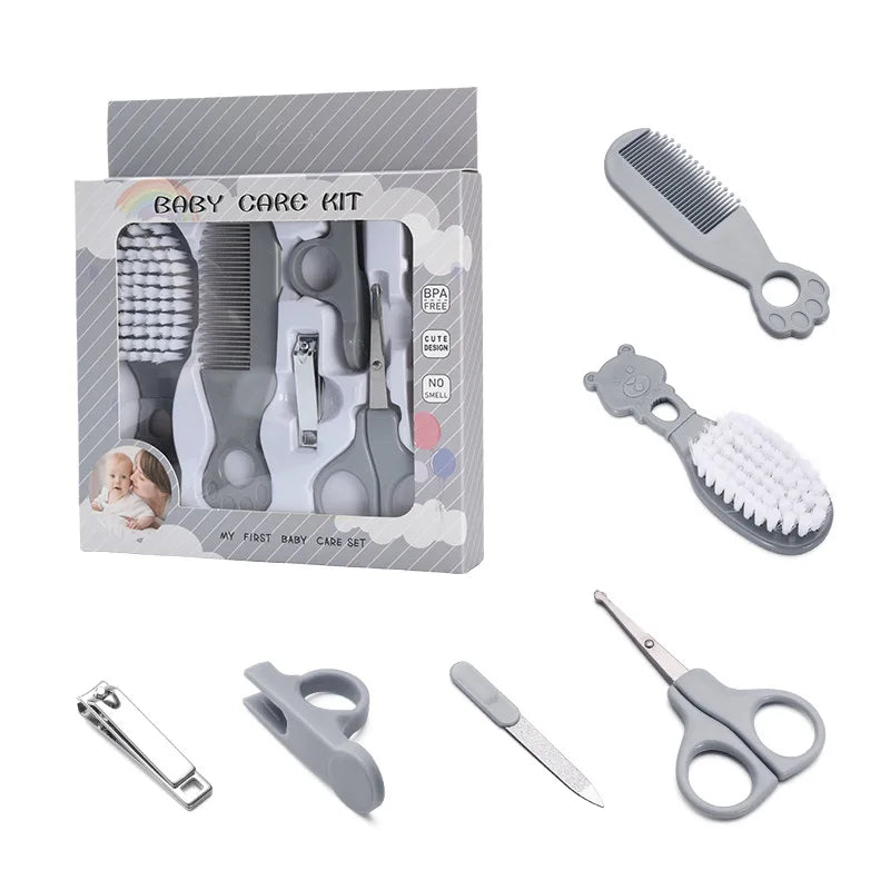 Baby Grooming Kit 6-Piece, Anti-Pinch Nail Clipper, Soft Hair Brush, Newborn Daily Care Comb, Great Helper for Mom