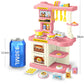 Play Kitchen Accessories, Playset Toys for Kids Foods Pots Pans Milk Bread Fork for 3+ Boys and Girls