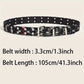 1PC New Fashion Luxury Belt Black Punk Accessories Blue Denim Girdle HipHop Y2k Star Hollowed Pin Buckle Waistband，For Men Women