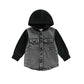2022-11-03 Lioraitiin 0-4Years Kid Boy Coat Long Sleeve Hooded Pockets Buttons Patch Color Cardigan Party Spring Autumn Coat