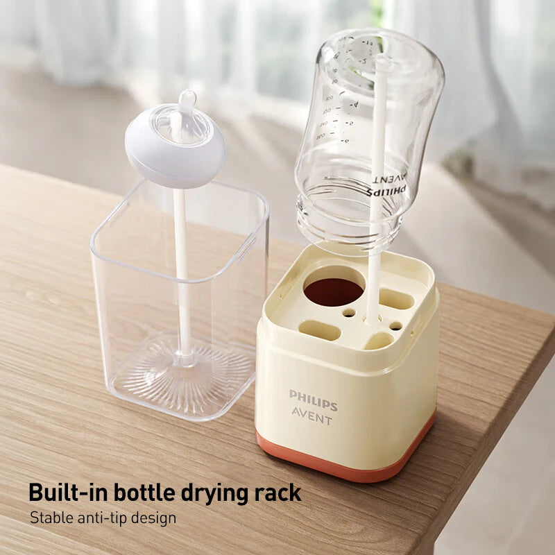 Avent Baby Bottle Cleaning Set Includes Bottle Brush Nipple Brush Straw Cleaner Drying Racks & Storage Box BPA Free