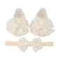 Baby Girls Socks Headband Sets Spring Autumn Knit Lace Bow Princess Socks for Party, Wedding, Baby Shower